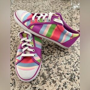 Coach Colorful Striped Sneakers Barrett  women’s size 6
